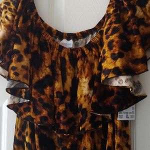 Lularoe Cici Leopard Print dress